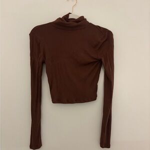 Sunday Best Aritzia Chocolate Brown Crop Top